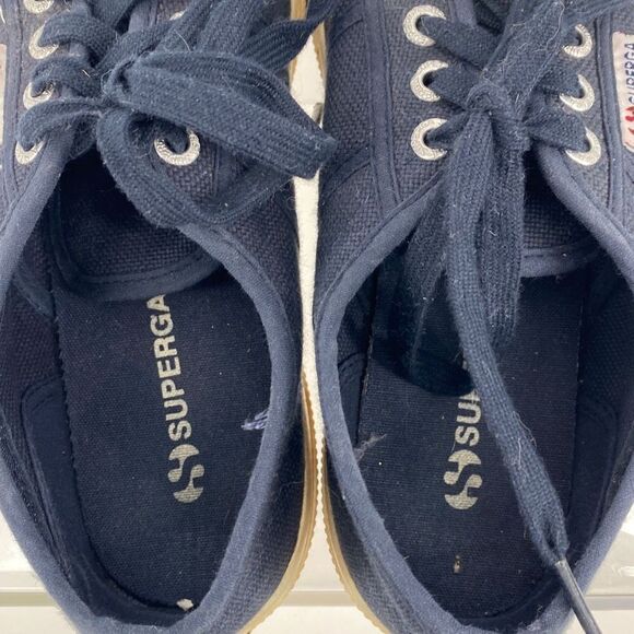 Superga Lace -Up Fashion Sneakers Navy‎ Size 5.5 - Picture 7 of 9